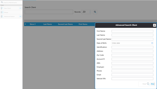 Advanced search feature