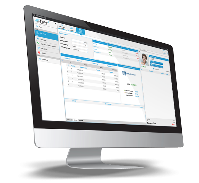 Tier3 storefront lending software dashboard